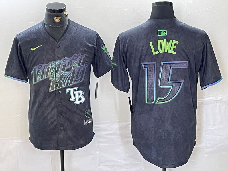 Men Tampa Bay Rays #15 Lowe Black City Edition Nike 2024 MLB Jersey style 5->tampa bay rays->MLB Jersey